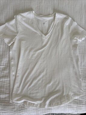 lululemon athletica White V-Neck Tee